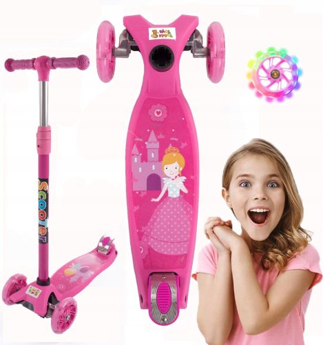 Skuter na tri kotača TOBBI-TOYS PRINCE LED Roza