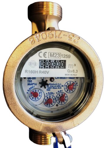 Vodomjer DN25 L-160 6.3m3/h 1" R160 klasa C leg. 2024!
