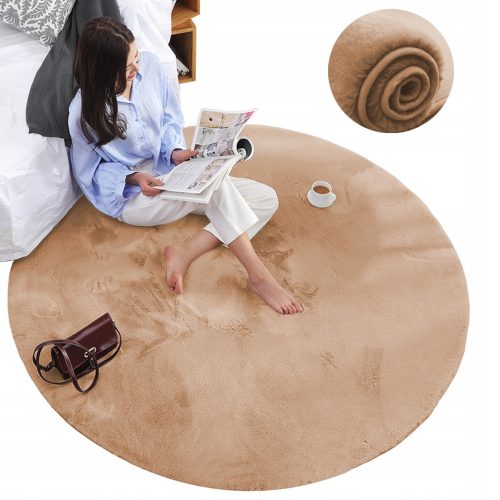 Strado Deluxe Zečji Okrugli Tepih 160 x 160 cm