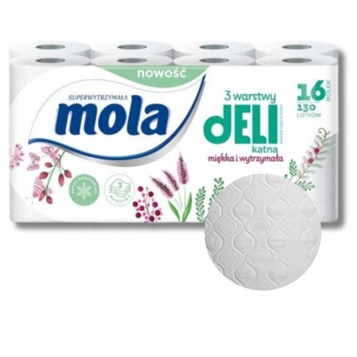 Mola Luksuzni Toaletni Papir Delikatna Bijela (16 rola) 3 Sloja Mekana Delikatnost