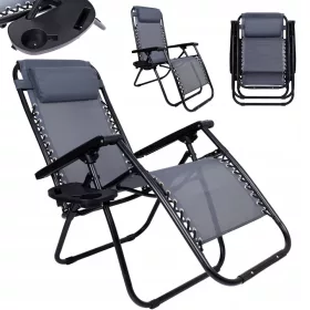   Vrtna stolica - eHokery Orion Zero Gravity ležaljka, siva, 160 cm