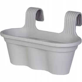    Goliat lonac za cvijeće 26,5 cm x 42,5 x 26,5 cm plastične nijanse sive i srebrne