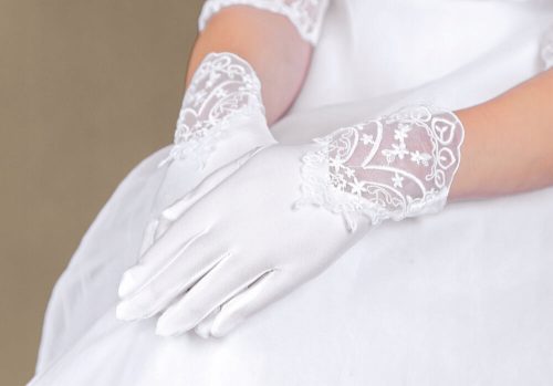 Elegancija Rukavice za Prvu Pričest s Čipkom