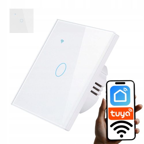 PREKIDAČ SVJETLOSTI WIFI STAKLENI BIJELI JEDNOG DIZAJNA TUYA SMART FI60