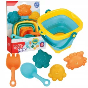   Set za plažu WOOPIE BLUE s preklopivim kantama, grabljama i lopaticom