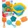 Set za plažu WOOPIE BLUE s preklopivim kantama, grabljama i lopaticom