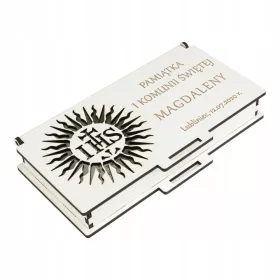    Suvenir Prve Svete Pričesti, drvena kutijica za bijeli novac