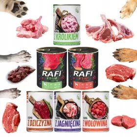    Vlažna hrana za pse, mix okusa, vitamini TufTuf Rafi Premium 800g - 12 komada