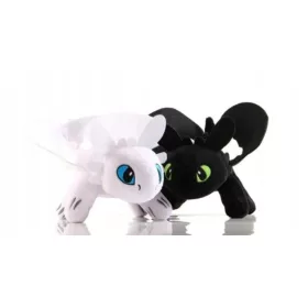   Set maskota 2x Night Fury i White Fury 30cm - Kako dresirati svog zmaja zmaja