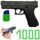 PLASTIČNI PIŠTOLJ ZA KUGLICE GLOCK 17 IMITACIJA ORUŽJA CRNI + 1000x NABOJA