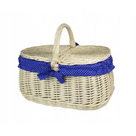 Velika košara za piknik od izbijeljenog pruća