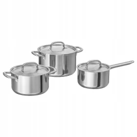 IKEA 365+ set lonaca, nehrđajući čelik, 6 kom.
