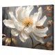 Magnolija u tami - Slika na platnu 3D cvijet s zlatnim lišćem 120x80 cm
