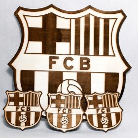   Nakit od 4 drvene slike klupske grbe nogometnog kluba FC Barcelona