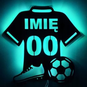 Dekorativna LED lampa s nogometnom loptom i imenom djeteta