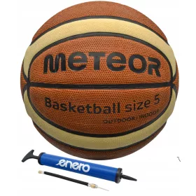   Košarkaška lopta Meteor Cellular za djecu, veličina 5 + Enero ručna pumpa