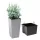  Lamela saksija 35 cm x 35 x 68 cm promjer 35 cm plastične nijanse sive i srebrne