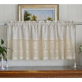   Luksuzna pamučna zavjesa s boho čipkom za kuhinju, dimenzija 270/55 cm U našoj ponudi možete pronaći prekrasnu zavjesu u boho stilu s efektnom čipkom i širo