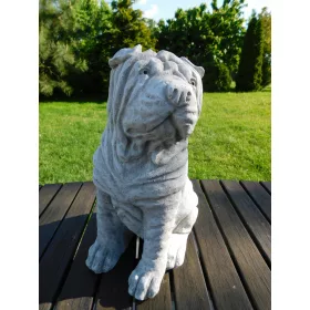    Betonska figurica Shar-pei pas Dekoracija za vrt ručno oslikana bijela poklon
