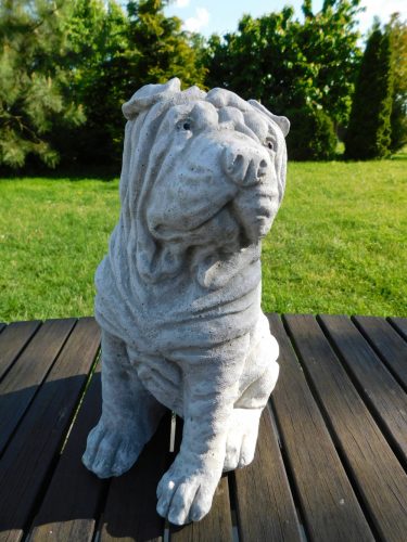  Betonska figurica Shar-pei pas Dekoracija za vrt ručno oslikana bijela poklon