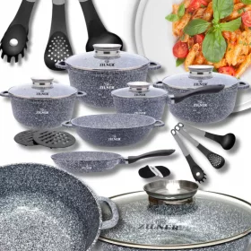 Zilner Premium Marbled aluminijski set lonaca, 17 kom.