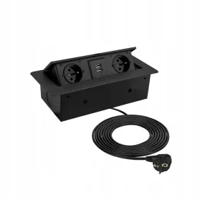 Design Light produžni kabel 1,5 m, 2 kom utičnice, crni