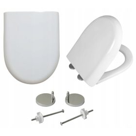   Kvalitetna WC daska Estiva OVAL, bijeli duroplast, zamjena za IRYDA CAPRI Cersani Deska SEDESOWA WC je visokokvalitetna, wolnoopadajuća daska s oblikom "U" i s