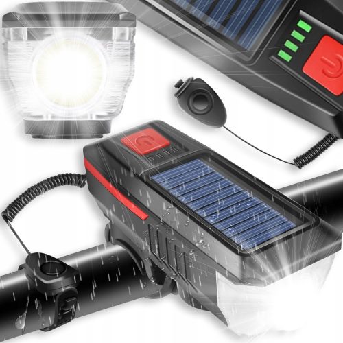  LTC rasvjeta za bicikl SOLARNA SVJETILJKA ZA BICIKL SNAŽNO GLASNO ZVONO 1000 lm baterija