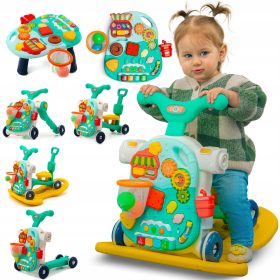    BICIKL KONJ ZA GURANJE KONJ LJULJKA SKUTER DASKA ZA JAHANJE EDUKATIVNI STOL 5 U 1 ZELENI