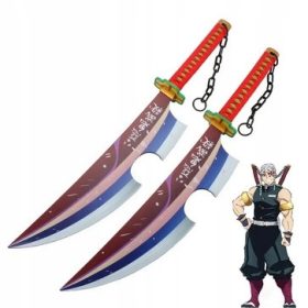    Japanski mač Katana 79cm Kimetsu no Yaiba Uzui Tengen set od 2 sata