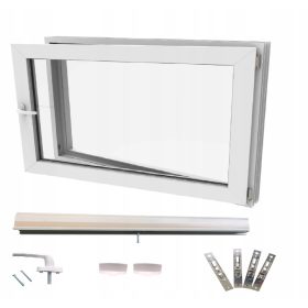   Topli bijeli PVC prozor, desni, dimenzija 60x40 cm, sa dodacima, dvostruko staklo, 60 mm profil