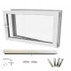 Topli bijeli PVC prozor, desni, dimenzija 60x40 cm, sa dodacima, dvostruko staklo, 60 mm profil