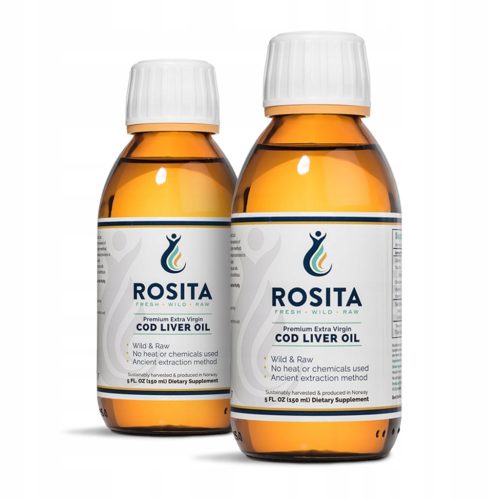 Rosita Extra Virgin Ulje jetre bakalara - 100% Prirodno i Neobrađeno, 150 ml x 2