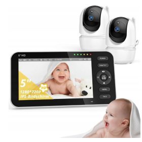   Elektronička bežična dadilja s 2 kamere 720P HD IPS VOX način Temperatura