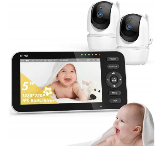 Elektronička bežična dadilja s 2 kamere 720P HD IPS VOX način Temperatura
