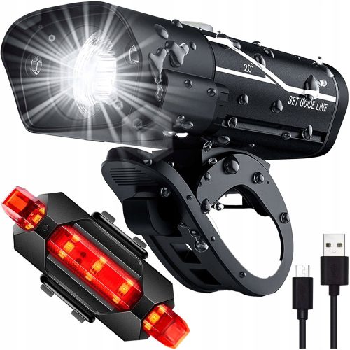  Rasvjeta za bicikl Alogy Prednja i stražnja lampa za bicikl 400 lm USB