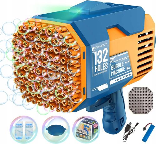 PUŠKA ZA MJEHURIĆE SA 132 VELIKE RUPE 9500 MJEHURIĆA, PUNJIVA PREKO USB SA LED SVJETLOM
