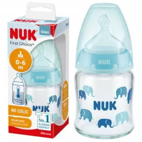 NUK 747114 staklena bočica 120 ml sa silikonskom cuclom