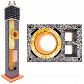   Sistem Dimnjak 8 m fi 200 KW2 GRALKO Univerzalni Izolirani, dvije ventilacije