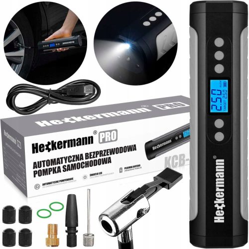 Električna pumpa za bicikl Heckermann KOMPRESOR 2000 mAh crna