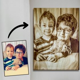 Portret po narudžbi na drvu, personalizirani poklon, 30x40