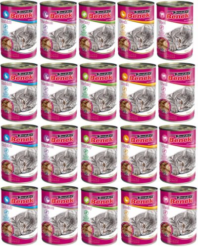  Benek Mokra konzervirana hrana za mačke Chunks Mix Meats 20x415g