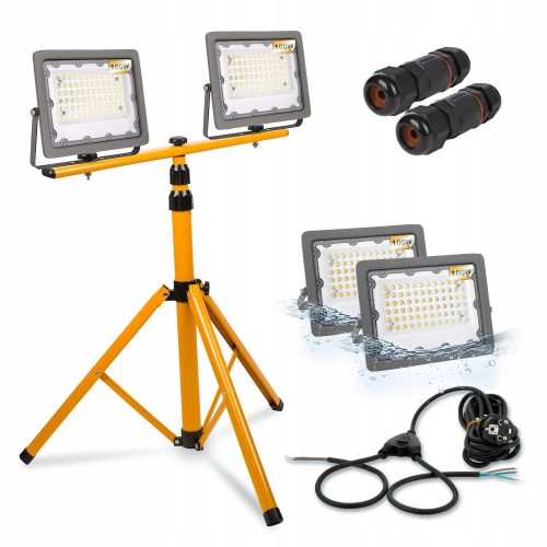Halogeni LED stativ stojalo građevinski reflektor 2x100W / 200W sa kablom spojnicom