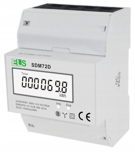 Mjerač energije SDM72D MID 100A IP54 400 V