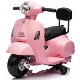   Dječji romobil Vespa na akumulator s naslonom za leđa, puderasto roze boje