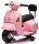 Dječji romobil Vespa na akumulator s naslonom za leđa, puderasto roze boje