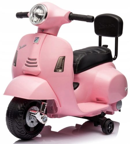 Dječji romobil Vespa na akumulator s naslonom za leđa, puderasto roze boje