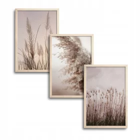   Božićni set od tri slike u drvenom boho okviru dimenzija 50x70 cm