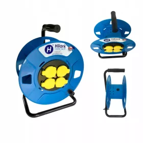 Kolut za produžni kabel Hilark NFH-065A, plavi, 4 utičnice