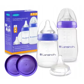   Lansinoh prirodni val set za početnike s 2 bočice Natural Wave i 3 dudalice S, M, L protiv grčeva